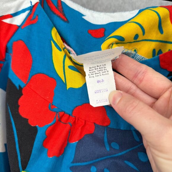 Island Vibrations Womens VTG Floral Hawaiian MuuMuu Dress Size L Multicolor SS - Picture 6 of 10